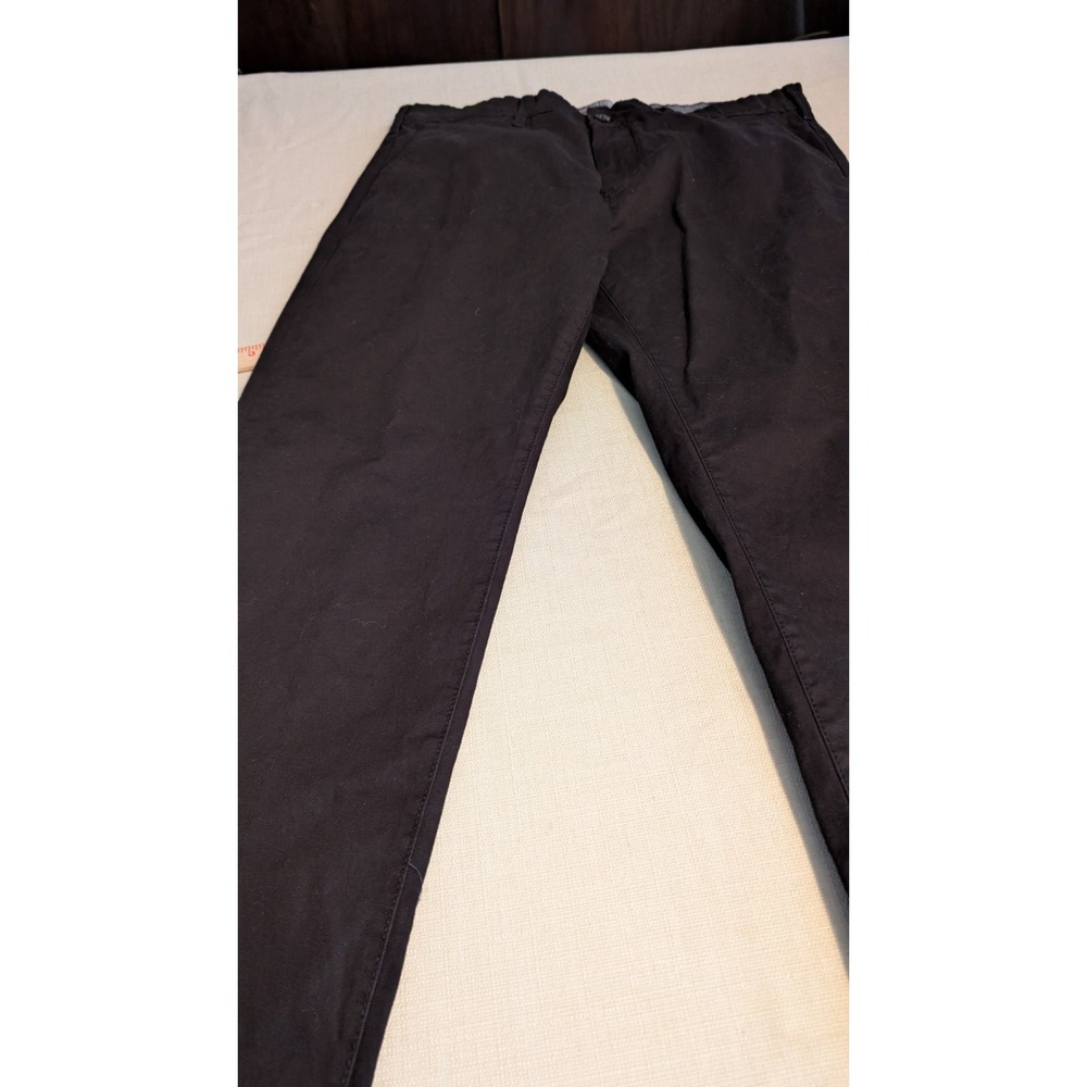 Falls Creek Men's 38x30 Black Stretch Straight Fit Easy Care Flat Front Pants